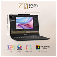 MSI Creator M14 14" 2.8K Laptop: Intel Core i7-13620H, RTX 4050, 16GB RAM, 1TB SSD, Win 11, Negro