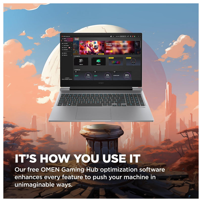 HP OMEN - Laptop de 16 pulgadas, FHD 144 Hz, Intel i7-14700HX, 16 GB RAM, 512 GB SSD, NVIDIA RTX 4060 (8 GB dedicado), Win 11, 16-ae0009nr (2024)