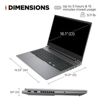 HP OMEN - Laptop de 16 pulgadas, FHD 144 Hz, Intel i7-14700HX, 16 GB RAM, 512 GB SSD, NVIDIA RTX 4060 (8 GB dedicado), Win 11, 16-ae0009nr (2024)