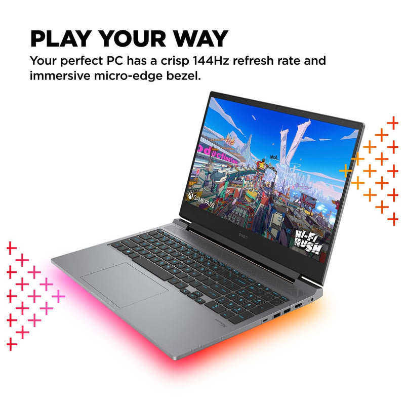 HP OMEN - Laptop de 16 pulgadas, FHD 144 Hz, Intel i7-14700HX, 16 GB RAM, 512 GB SSD, NVIDIA RTX 4060 (8 GB dedicado), Win 11, 16-ae0009nr (2024)