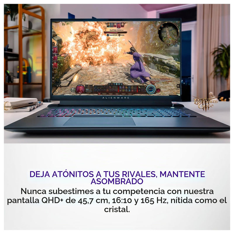 Alienware Laptop M18 R2 - Pantalla QHD+ 165Hz 45.7 cm, Intel Core i7-14700HX, 16GB RAM, 1TB SSD, NVIDIA RTX 4070