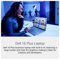 Dell Laptop 16 Plus DB16250, Pantalla 16:10 2.5K, Intel Core Ultra 9, 32GB RAM, 2TB SSD, Gráficos Intel Arc, Teclado Retroiluminado Azul