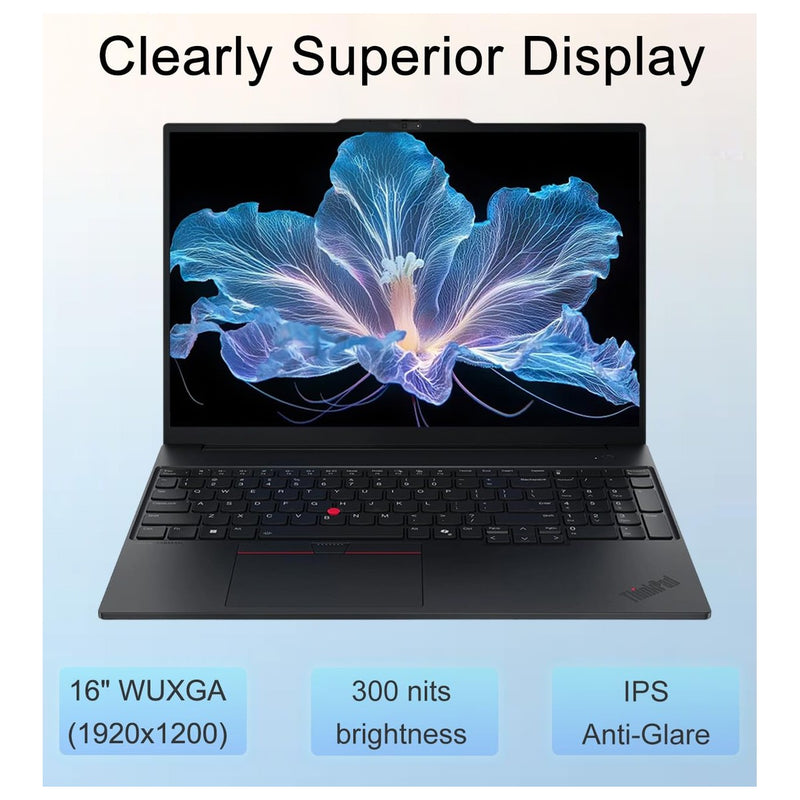 Lenovo ThinkPad E16 G2 Laptop, Intel 16-Core Ultra 7, 64GB RAM, 2TB SSD, LED Keyboard, WiFi 6E