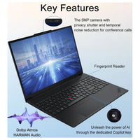 Lenovo ThinkPad E16 G2 Laptop, Intel 16-Core Ultra 7, 64GB RAM, 2TB SSD, LED Keyboard, WiFi 6E