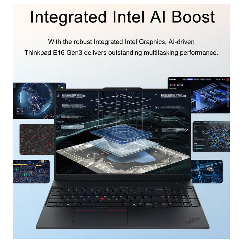Lenovo ThinkPad E16 G2 Laptop, Intel 16-Core Ultra 7, 64GB RAM, 2TB SSD, LED Keyboard, WiFi 6E