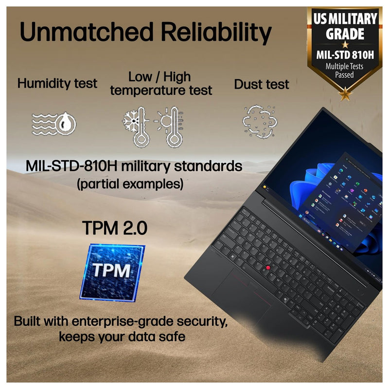 Lenovo ThinkPad E16 G2 Laptop, Intel 16-Core Ultra 7, 64GB RAM, 2TB SSD, LED Keyboard, WiFi 6E