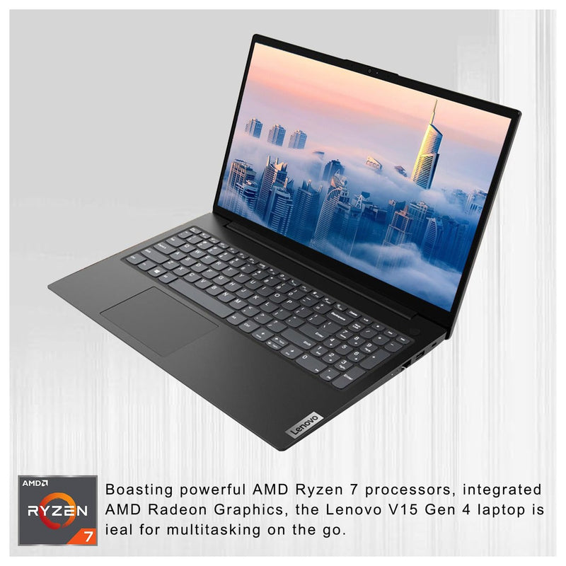 Lenovo V-Series V15, AMD Ryzen 7, 40GB RAM, 1TB SSD, Win 11 Pro, Teclado Numérico, Cámara Web, Negro