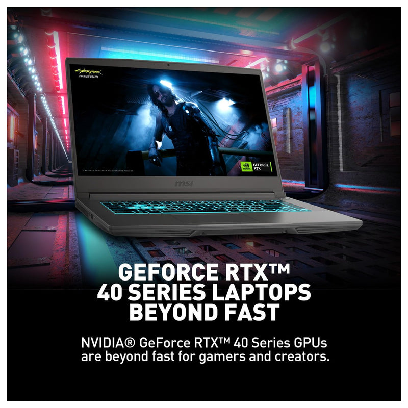 Msi Thin 15 Laptop Negro B13VE-2678US Intel Core I7, RTX 4050, 16GB Ram, 512GB SSD, WiFi 6E, Win 11, 144Hz
