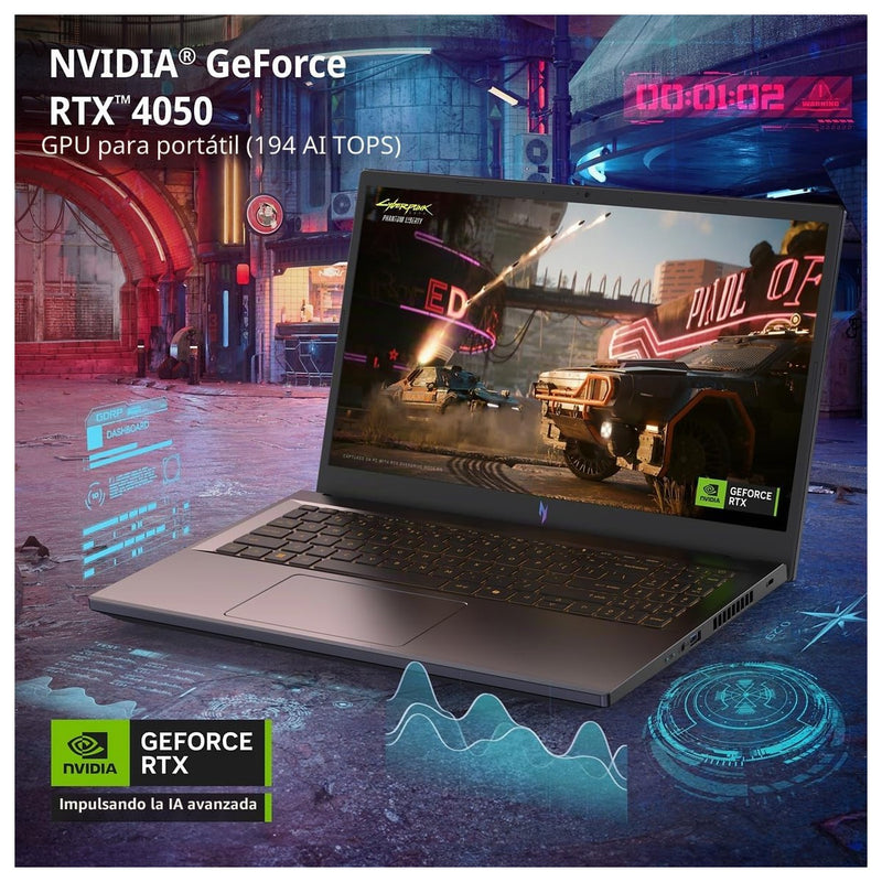 Acer Nitro V Laptop Para Juegos Intel Core I5-13420H 8GB DDR5 512GB SSD RTX 4050 15.6" FHD IPS