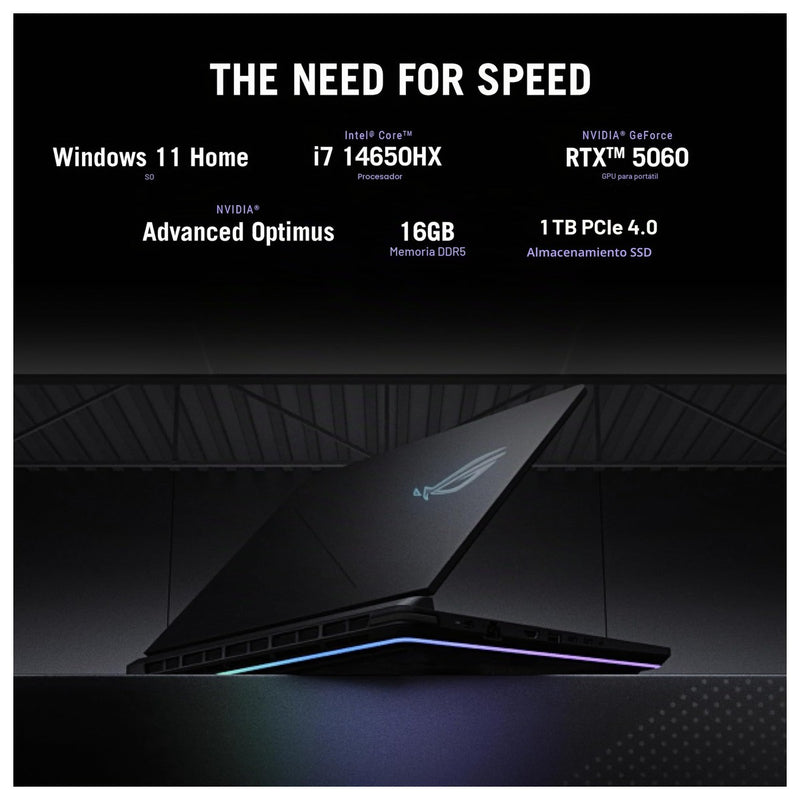 Asus Rog Strix G16 Laptop Gamer 16" Fhd+ 165hz Core I7 16gb Ram 1tb SSD Rtx 5060 Wi-Fi 7 Win11