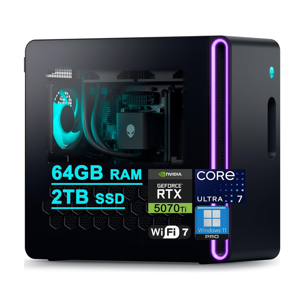 Dell Alienware Aurora ACT1250 Gaming Desktop Intel 20-core Ultra 7 265F 64GB RAM 2TB SSD GeForce RTX 5070 Ti AI Win11Pro