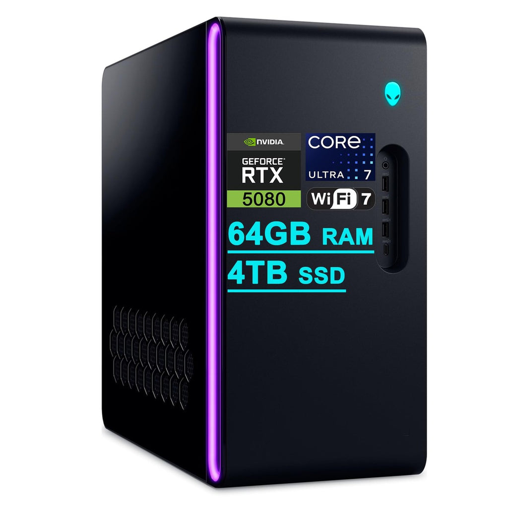 Dell Alienware Aurora ACT1250 Gaming Desktop con Intel 20-core, 64GB RAM, 4TB SSD, RTX 5080, Enfriador Líquido y Windows 11