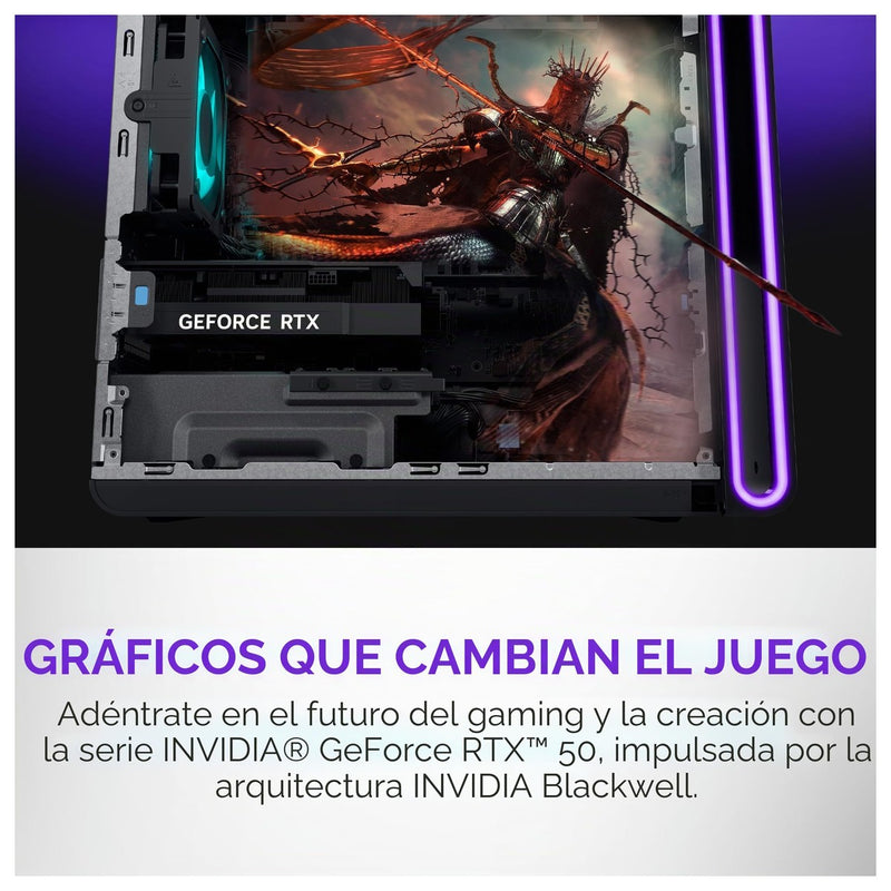 Alienware Aurora ACT1250, Intel Core Ultra 7, 32GB RAM, 1TB SSD, NVIDIA RTX 5070, Windows 11 Home, PSU Platinum, Panel Claro