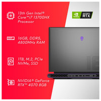 Laptop Alienware M18 Para Gaming Intel Core I7 16GB RAM 1TB SSD RTX 4070