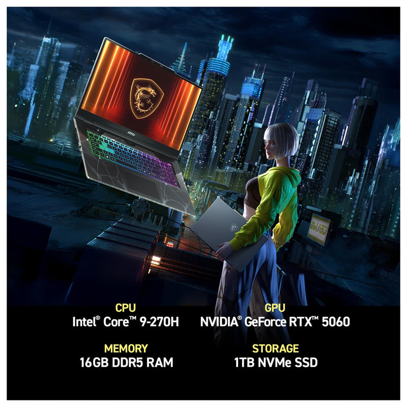 Msi Cyborg 17 Gaming Laptop Intel Core 7 16gb Ram 1tb Ssd Rtx 5060 Teclado Retroiluminado 144hz Win 11 Home