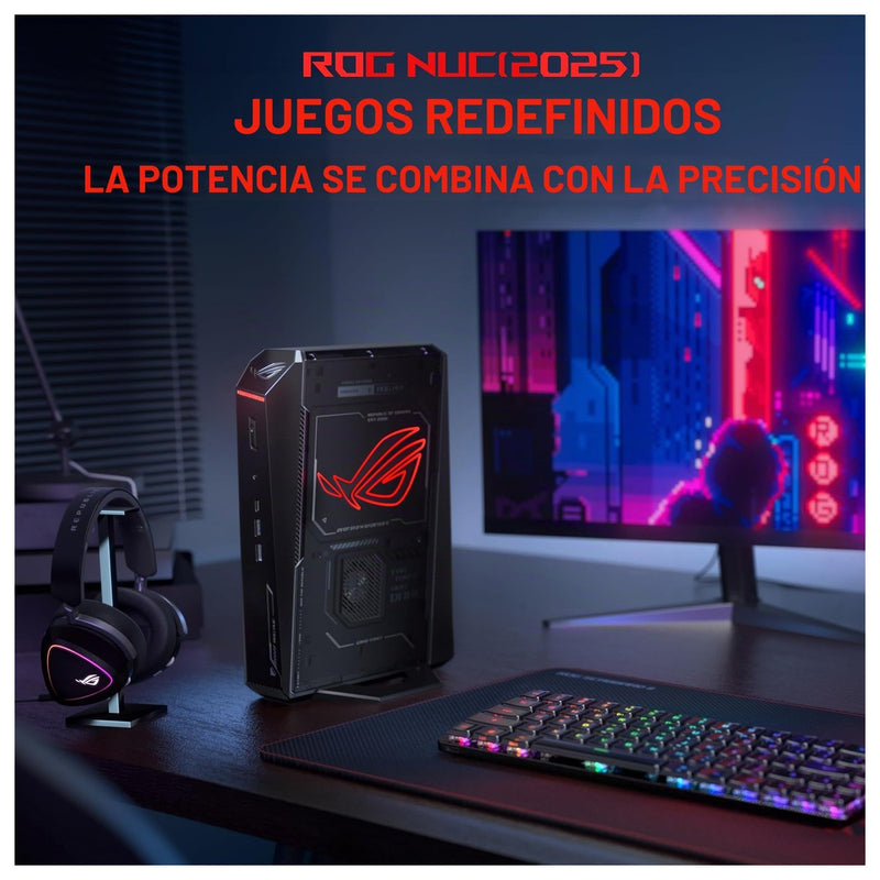 Mini PC para juegos ROG NUC (2025) con CPU Intel Core Ultra 7, NVIDIA GeForce RTX 5060, 32GB RAM, 1TB SSD, Thunderbolt 4 y RGB