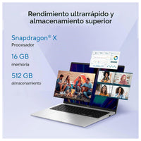 Asus Vivobook 14 Laptop Snapdragon 16GB RAM 512GB SSD Windows 11 Plateado