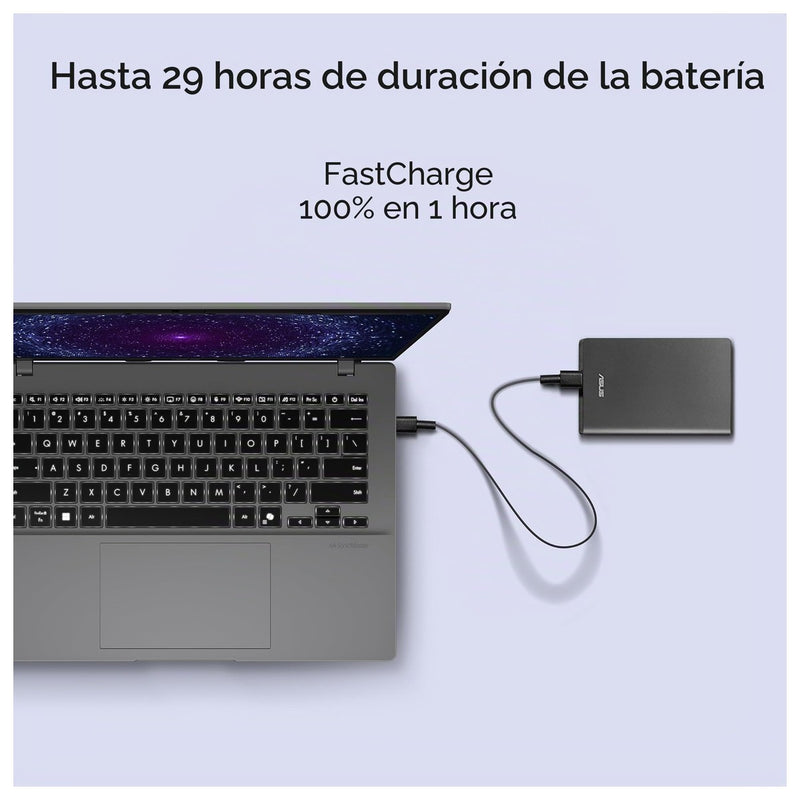 Asus Vivobook 14 Laptop Snapdragon 16GB RAM 512GB SSD Windows 11 Plateado