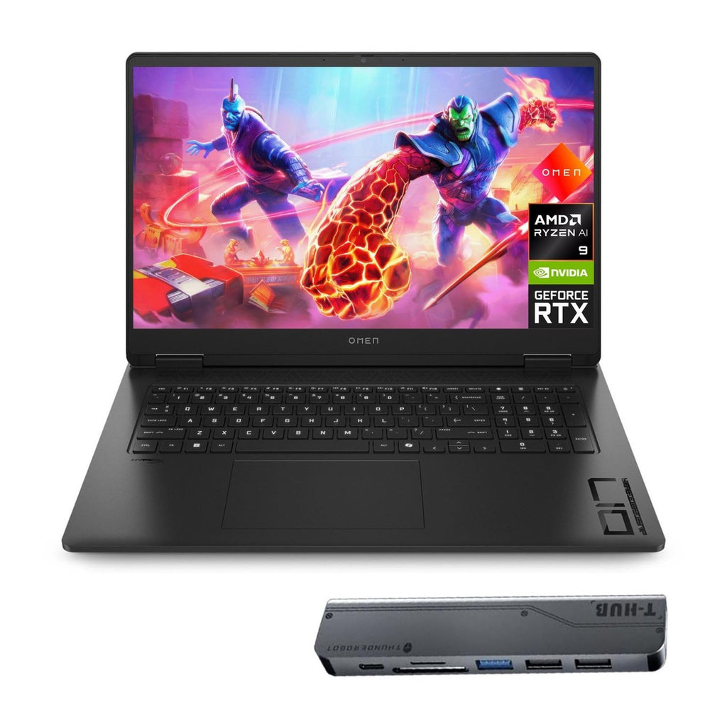 Hp Omen Ryzen 9 5060 Laptop Para Juegos Fhd Ips 144hz Amd Ryzen 9 Rtx 5060 16gb Ram Ssd 1tb Retroiluminado Kb Thunderobot 7 En 1 Usb-C Hub