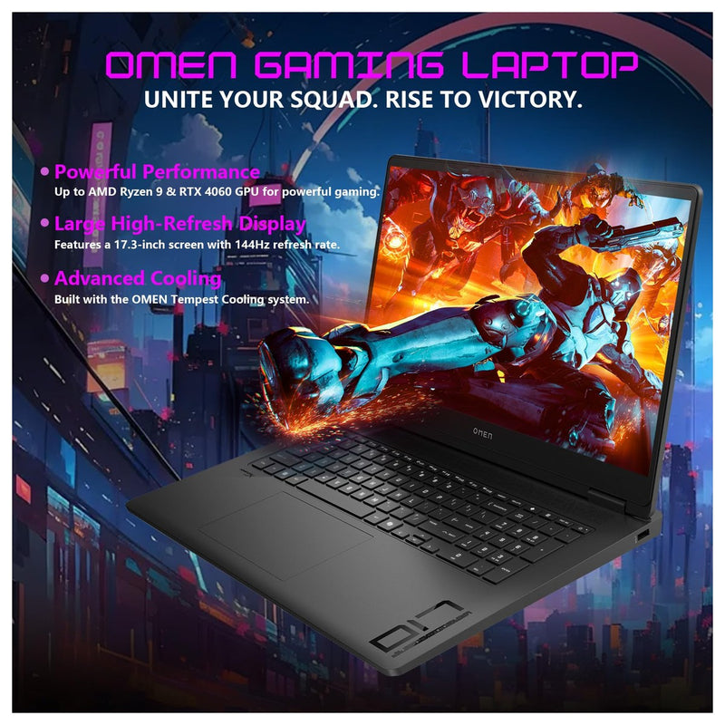 Hp Omen Ryzen 9 5060 Laptop Para Juegos Fhd Ips 144hz Amd Ryzen 9 Rtx 5060 16gb Ram Ssd 1tb Retroiluminado Kb Thunderobot 7 En 1 Usb-C Hub