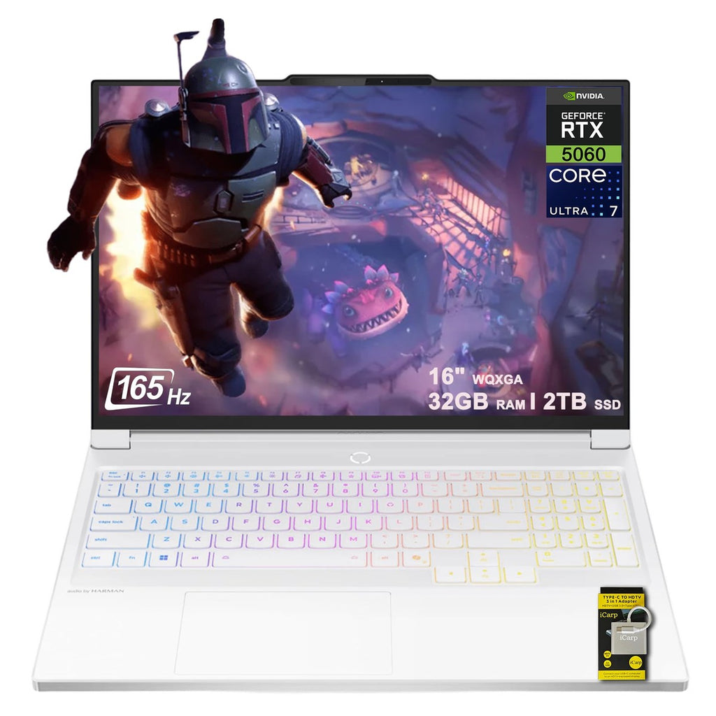 Lenovo Legion 7i Gaming Laptop OLED Intel 20-core 32GB RAM 2TB SSD GeForce RTX 5060 Wi-Fi 7