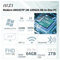Computadora MSI todo en uno de negocios moderno con pantalla táctil FHD IPS, Intel Core i5, 32GB RAM, 1TB SSD y Windows 11 Pro