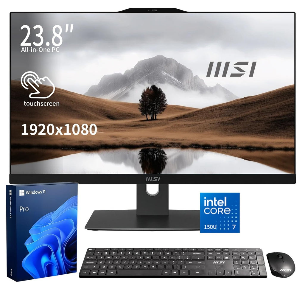 MSI Modern Business All-in-One Desktop con Intel Core 7, pantalla táctil, 32GB RAM, 1TB SSD, HDMI, Windows 11 Pro, y periféricos inalámbricos