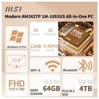 MSI Modern Business All-in-One Desktop con Intel Core 7, pantalla táctil, 32GB RAM, 1TB SSD, HDMI, Windows 11 Pro, y periféricos inalámbricos