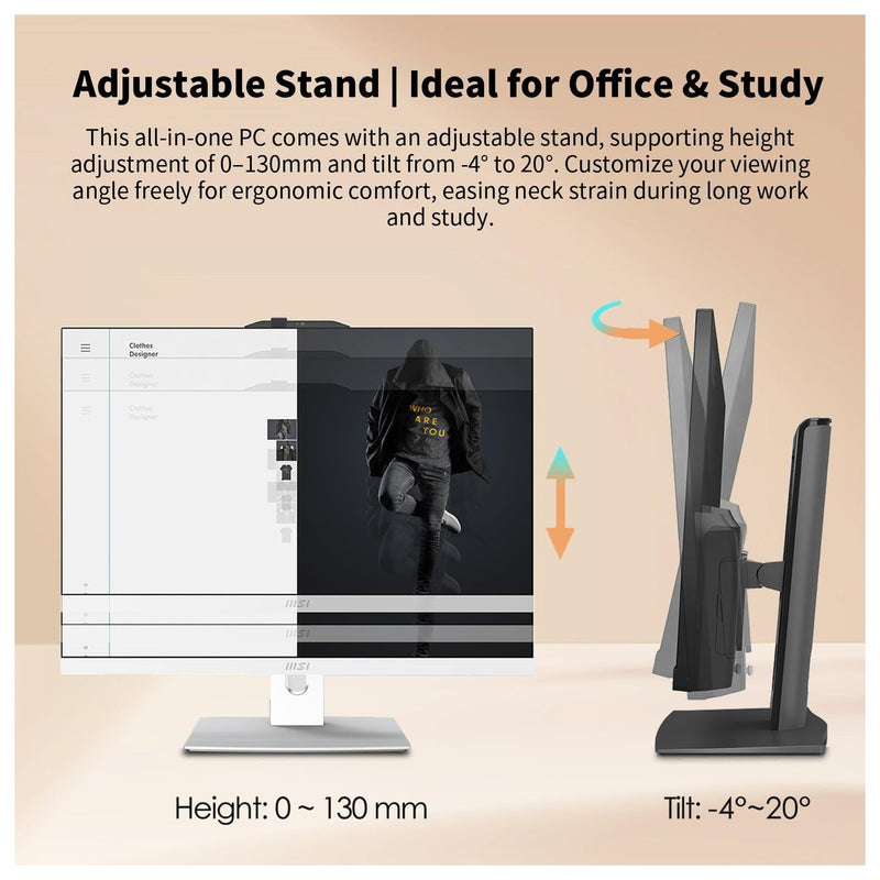 MSI Modern Business All-in-One Desktop con Intel Core 7, pantalla táctil, 32GB RAM, 1TB SSD, HDMI, Windows 11 Pro, y periféricos inalámbricos