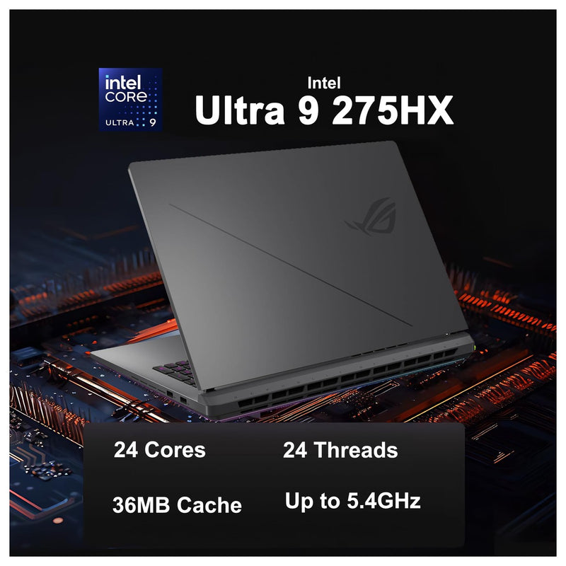 Asus Rog Strix G18 Gaming Laptop Intel Ultra 9 24-Core 32gb Ram 2tb Ssd Ge Force Rtx 5060 Wi-Fi 7 18" 240hz Negrometa
