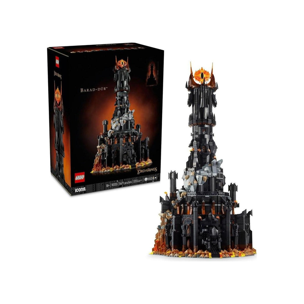 LEGO Icons El Señor de los Anillos Barad-dûr Juego de construcción para adultos con 10 minifiguras, ideal para fanáticos
