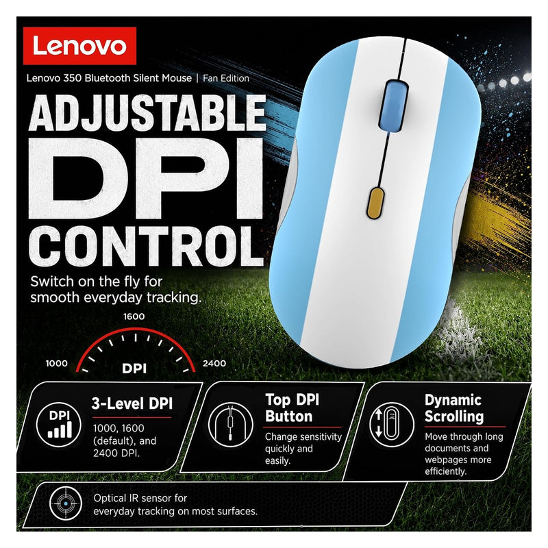 Lenovo Ratón Silencioso Bluetooth 350 - Argentina Flag