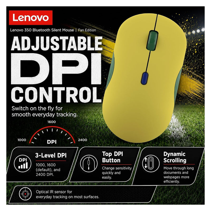 Lenovo Ratón Silencioso Bluetooth 350 - Brazil Flag
