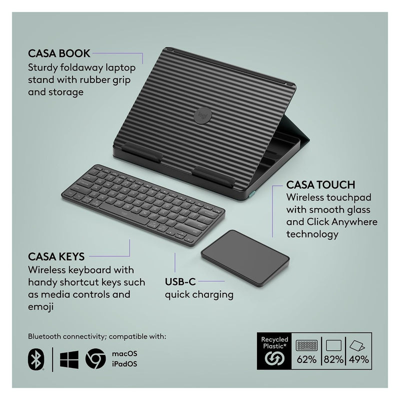 Logitech Casa Kit de Escritorio - Green / Black