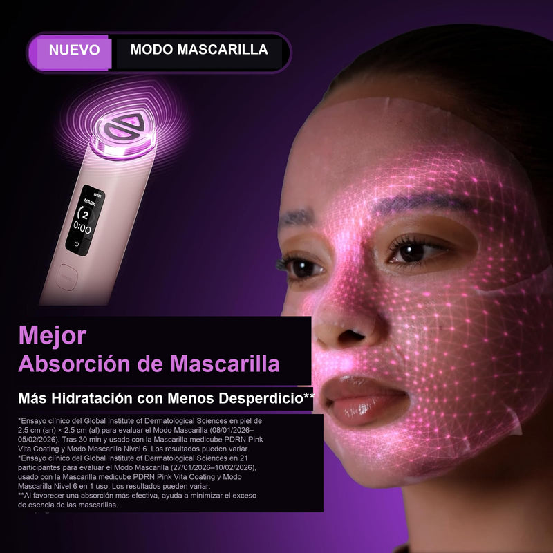 medicube Booster Pro X2 Dispositivo Facial Coreano 7 en 1, EMS, LED, Microcorriente, Lifting Facial, Control por App con IA