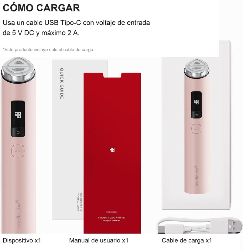 medicube Booster Pro X2 Dispositivo Facial Coreano 7 en 1, EMS, LED, Microcorriente, Lifting Facial, Control por App con IA
