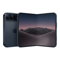iPhone Duo Night Sky (7.6" plegable) — abierto, trasera y pantalla desplegada