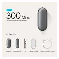 Plaud NotePin Grabadora de Voz IA - Cosmic Gray