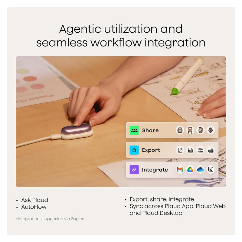 Plaud NotePin Grabadora de Voz IA - Sunset Purple