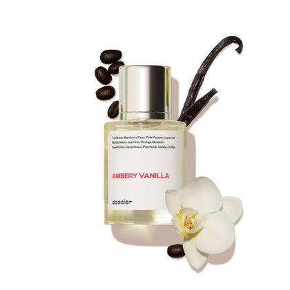 Dossier - Fragancia Ambery Vanilla Eau de Parfum Inspirada en Black Opium de YSL Larga Duración para Mujer