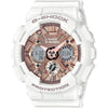 Reloj Casio G-Shock Blanco y Oro Rosa - Resistente al Agua y Golpes, Ideal para Mujer, Modelo GMS-S120MF-7A2CR