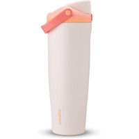 Owala FreeSip Sway Botella de agua de acero inoxidable, color naranja/bronceado con boquilla innovadora y diseño aislado