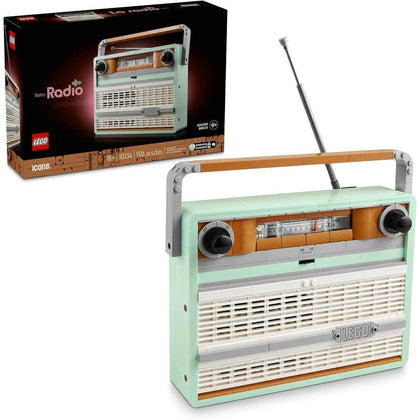 LEGO Icons - Juego de construcción de radio retro para adultos, decoración vintage con integración de teléfono