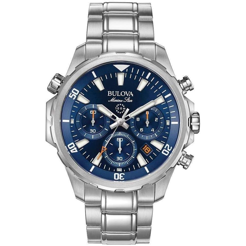 Reloj Cronógrafo de 6 Manecillas Marine Star para Hombre, Batería Incluida, Plata, Estilo Náutico, Cristal Mineral