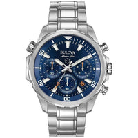 Reloj Cronógrafo de 6 Manecillas Marine Star para Hombre, Batería Incluida, Plata, Estilo Náutico, Cristal Mineral