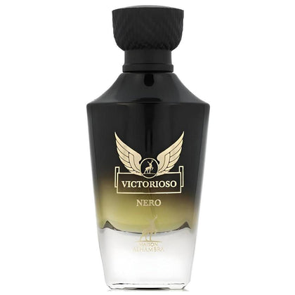 Maison Alhambra Victorioso - Nero para hombre Eau de Parfum Spray de aroma amaderado fresco y sofisticado