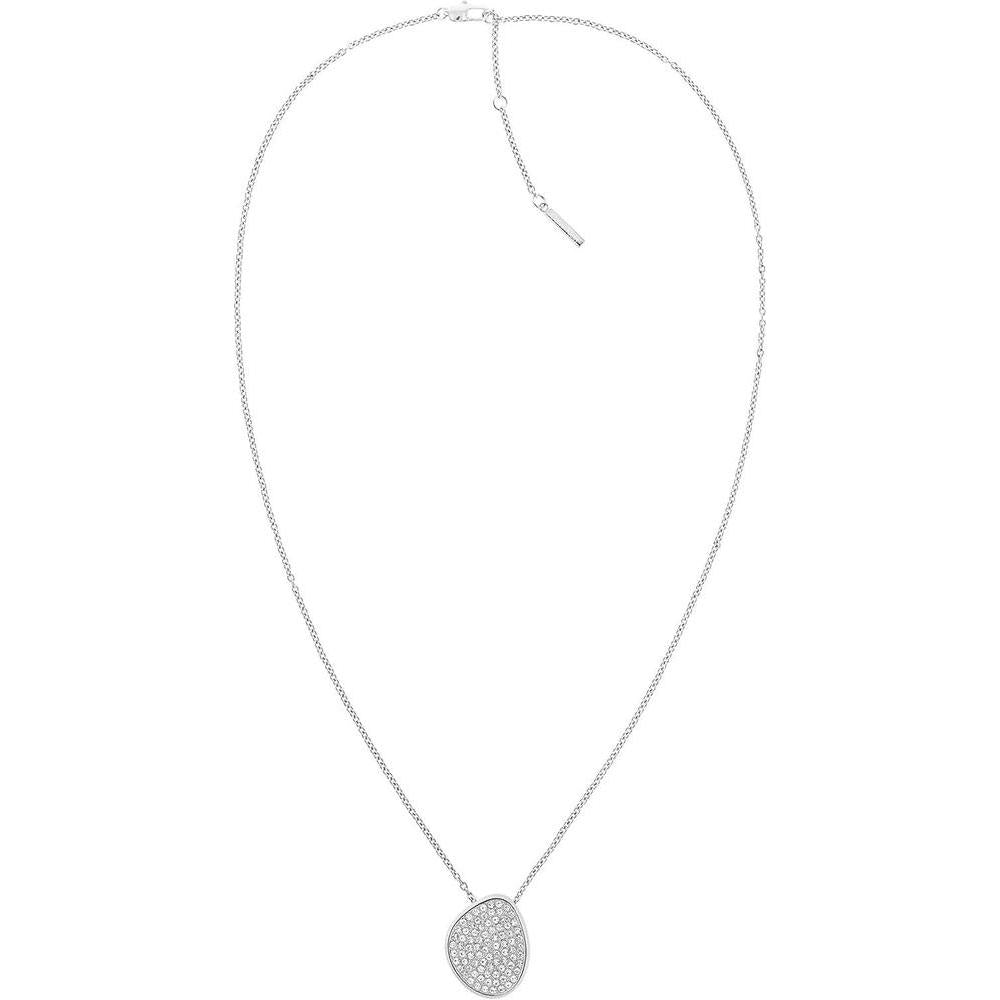 Calvin Klein Collar de Acero Inoxidable para Mujer con Cristales, Color Plata, Modelo 35000222, No es Piedra Preciosa