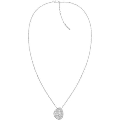 Calvin Klein Collar de Acero Inoxidable para Mujer con Cristales, Color Plata, Modelo 35000222, No es Piedra Preciosa