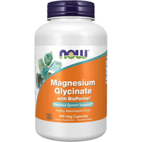 NOW Foods Suplementos, Glicinato de Magnesio con BioPerine, 180 Cápsulas Vegetales