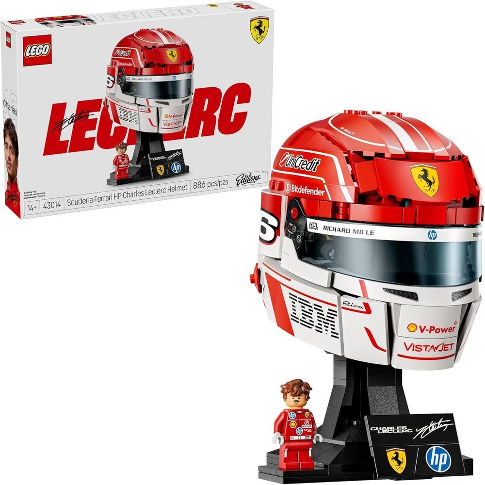 LEGO Scuderia Ferrari Charles Leclerc Casco - Juego de construcción para adolescentes y fanáticos de la F1